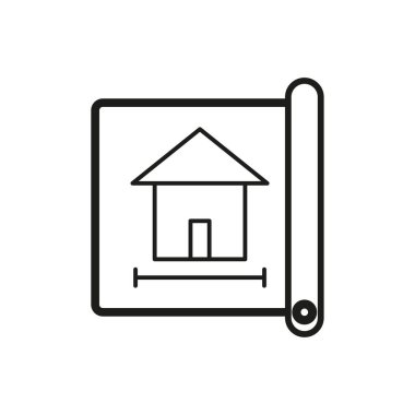 Evin planlama simgesi. Mimari konsept. Vektör çizimi. Eps 10. Resim yükle.