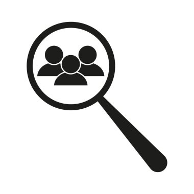 Büyüteç. Arama simgesi. Avatarlı büyüteç. Vektör çizimi. Eps 10. Resim yükle.