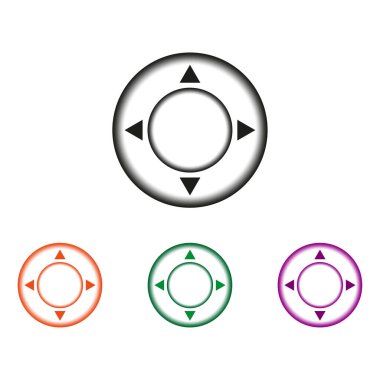 Çok renkli joystick simgeleri. Oyun konsolu ögeleri. Vektör çizimi. Eps 10. Resim yükle.