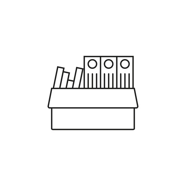 Przemieszczający Się Symbol Pudełko Ikoną Linii Folderów Ilustracja Wektora Eps — Wektor stockowy