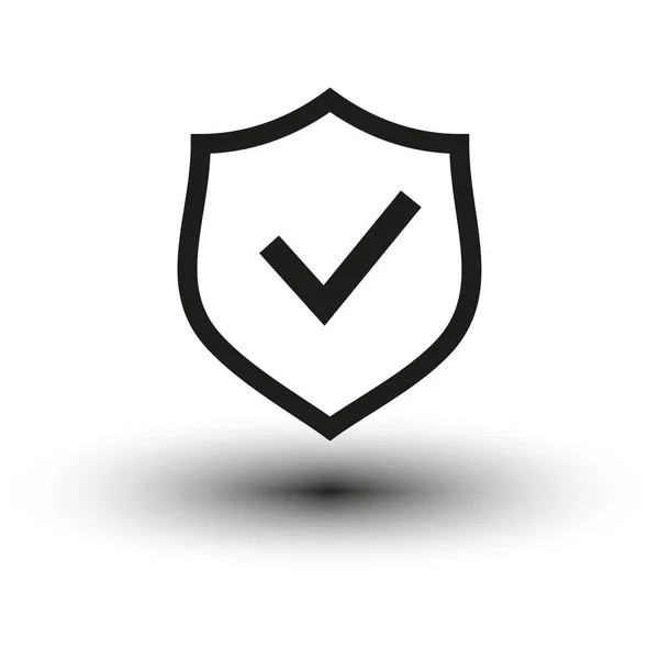 Ícone Proteção Com Escudo Com Sinal Ilustração Vetorial Eps Imagem — Vetor de Stock