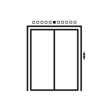 Simgeyi kaldır. Zemin ışıkları olan asansör ikonu. Vektör çizimi. Eps 10. Resim yükle.