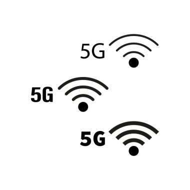 5G WIFI simgesi seti. Vektör çizimi. Eps 10. Resim yükle.