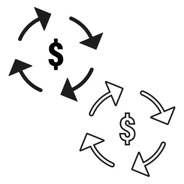 钱的速度 美元货币流通图标 矢量图解 Eps 股票形象 — 图库矢量图片