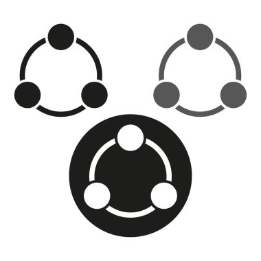 İşbirliği simgesi ayarlandı. Vektör çizimi. EPS 10. Resim yükle.