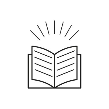 Kutsal kitap ikonu. Kitap ışınları simgesini aç. Vektör çizimi. EPS 10. Resim yükle.