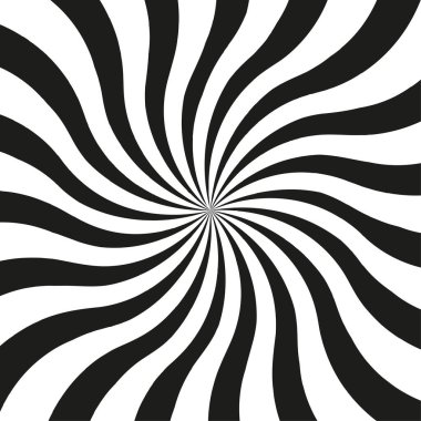 Dönen dairesel desenli yıldızlar. Helix dönüş ışınları. Girdap yıldız patlaması spiral karesi. Eğlenceli güneş ışınları. Vektör çizimi. EPS 10. Resim yükle.