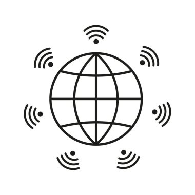 Dünya ikonu. Gezegen sembolünü kapattım. Vektör çizimi. Eps 10. Resim yükle.