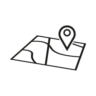 Harita simgesine iliştir. Haritadaki konum. Vektör çizimi. EPS 10. Resim yükle.