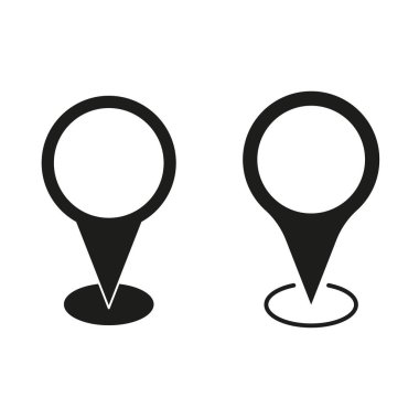 Konum simgesi ayarlandı. Vektör çizimi. EPS 10. Resim yükle.