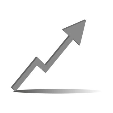 Grafik oku büyümesi. Vektör çizimi. EPS 10. Resim yükle.