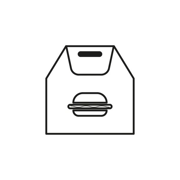 Fast Food Lieferung Nimmt Papiertüten Symbol Weg Vektorillustration Eps Archivbild — Stockvektor