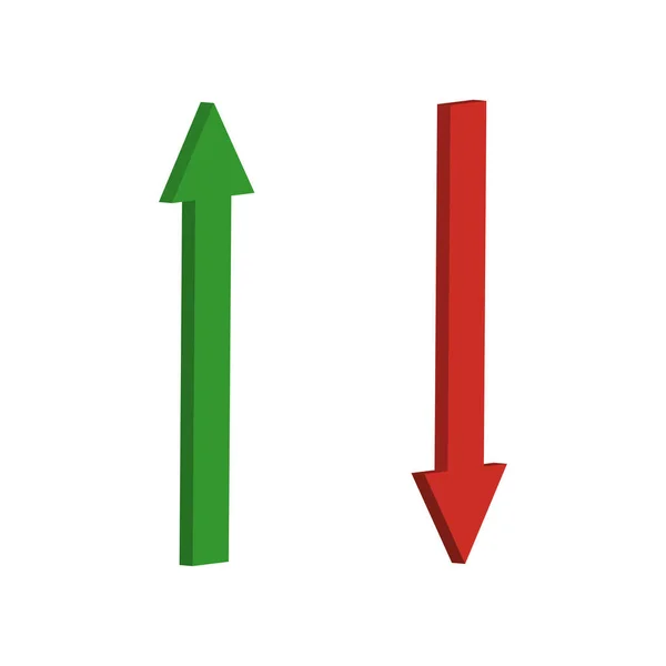 Frecce Giù Verde Rosso Illustrazione Vettoriale Eps Immagine Stock — Vettoriale Stock