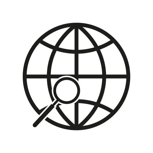 Ikona Wyszukiwania Globu Ilustracja Wektora Eps Obraz Zapasów — Wektor stockowy