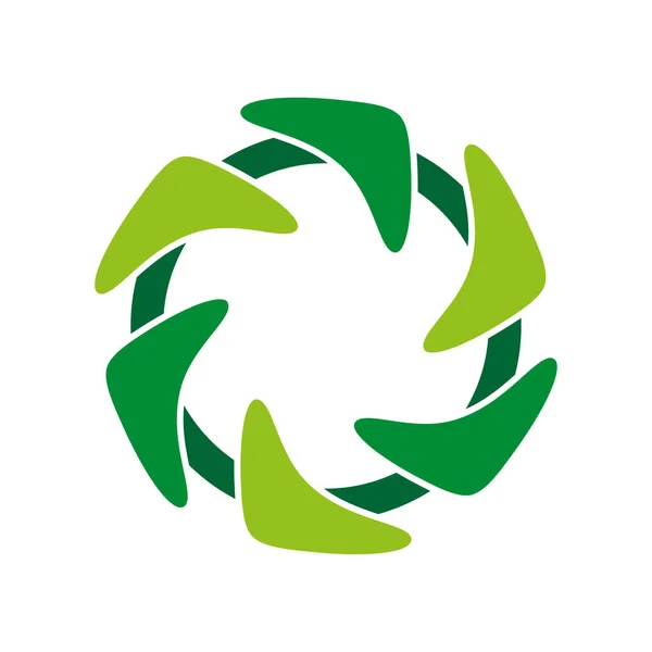 Logotipo Serrações Verdes Dispostos Círculo Ilustração Vetorial Eps Imagem Stock —  Vetores de Stock