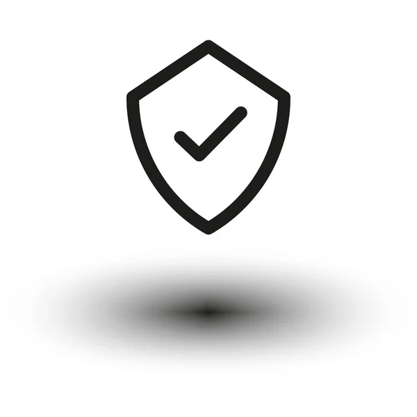 Ícone Logotipo Marca Verificação Escudo Ícone Seguro Assinatura Aprovação Proteção — Vetor de Stock
