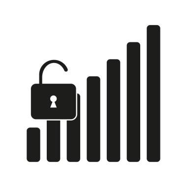 Sinyal gücü göstergesi. Kilidi aç, anten göstergesi. Vektör çizimi. Eps 10. Resim yükle.