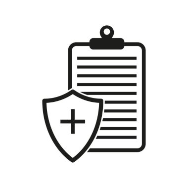 Sağlık sigortası ikonu. Vektör çizimi. EPS 10. Resim yükle.