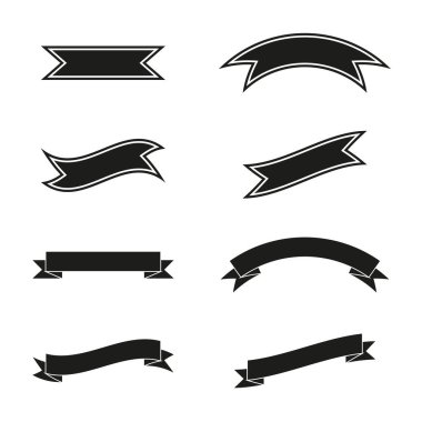 Kurdele pankartları, şablon etiketleri ayarlandı. Vektör çizimi. EPS 10. Resim yükle.