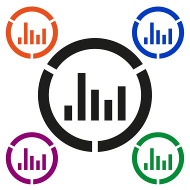 Grafik simgesi. İş simgeleri renk seti. Vektör çizimi. EPS 10. Resim yükle.