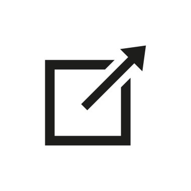 Dış bağlantı simgesi. Vektör çizimi. EPS 10. Resim yükle.