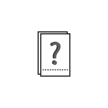 Soru ikonu. Sınav sembolü. Vektör çizimi. EPS 10. Resim yükle.