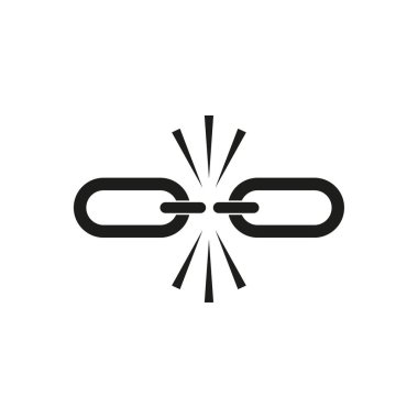 Kırık halka simgesi. Kırık zincir halka sembolü. Vektör çizimi. EPS 10. Resim yükle.