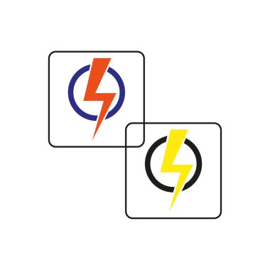 Elektrik, daire simgesinde yıldırım. Gök gürültüsü kavramı. Vektör çizimi. EPS 10. Resim yükle.