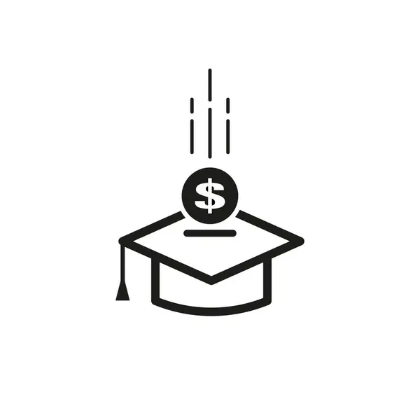 Taxa Matrícula Ícone Bolsa Empréstimo Educação Símbolo Licenciatura Valor Académico — Vetor de Stock