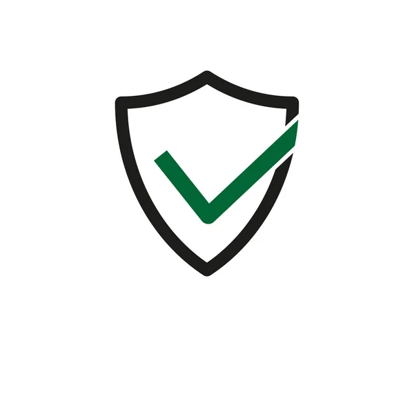 Escudo Con Icono Marca Verificación Ilustración Vectorial Eps Imagen Stock — Vector de stock