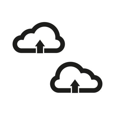 Vektör simgesini yükle. Bulut simgesine yükle. Bulut depolama sembolü. Vektör çizimi. EPS 10. Resim yükle.