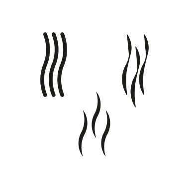 Koku ikonu. Havada katı ve sıvı partikül ikonu var. Aroma koku ikonu. Vektör çizimi. EPS 10. Resim yükle.