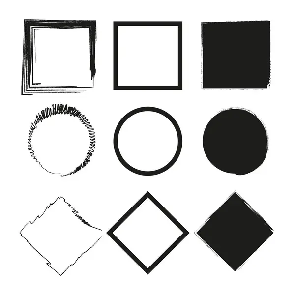 ブラシの円の正方形 ベクトルイラスト Eps10について ストックイメージ — ストックベクタ
