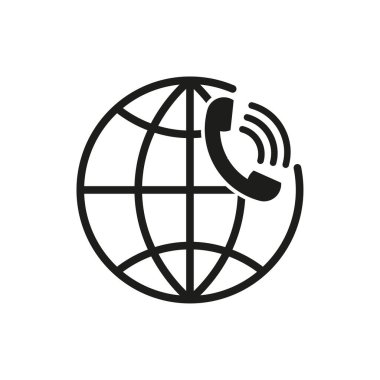 İnternet protokol ikonu üzerinden ses. İnternet IP sembolü. Telefon vop işareti var. Vektör çizimi. EPS 10. Resim yükle.