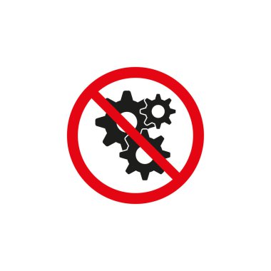 Onarma. Ayarlar yok. Simge yasaklama teçhizatı. Vektör çizimi. EPS 10. Resim yükle.