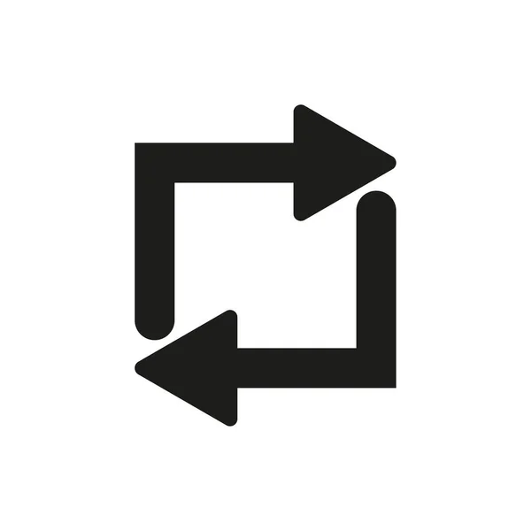 Icono Cuadrado Rotación Cíclica Signo Flecha Elemento App Concepto Tecnológico — Vector de stock