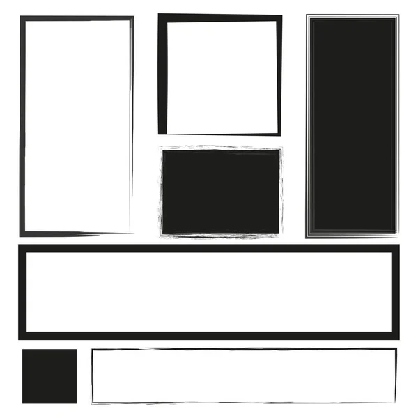 Grunge Quadratische Und Rechteckige Formen Vektorillustration Eps Archivbild — Stockvektor
