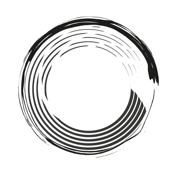 Grungy Circle Pędzel Okręgowy Okrągły Efekt Rozprysku Ilustracja Wektora Eps — Wektor stockowy