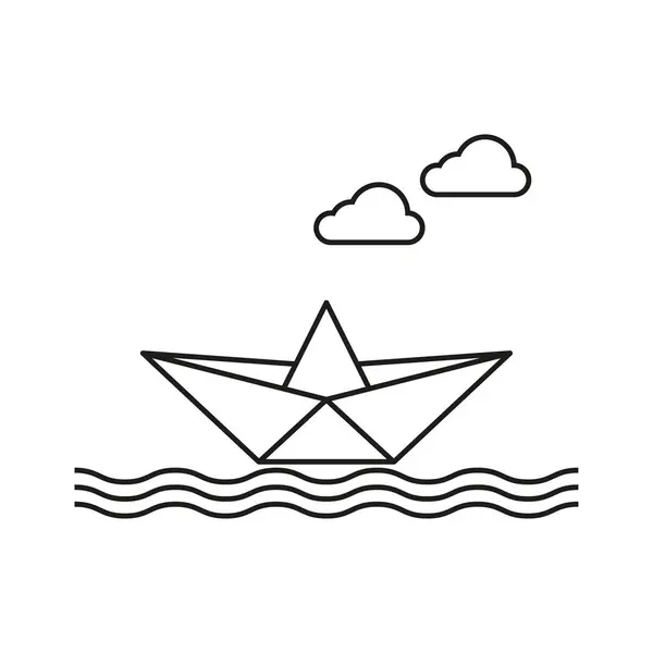 Paper Boat Icon Vector Illustration Eps Stock Image — Stock Vector