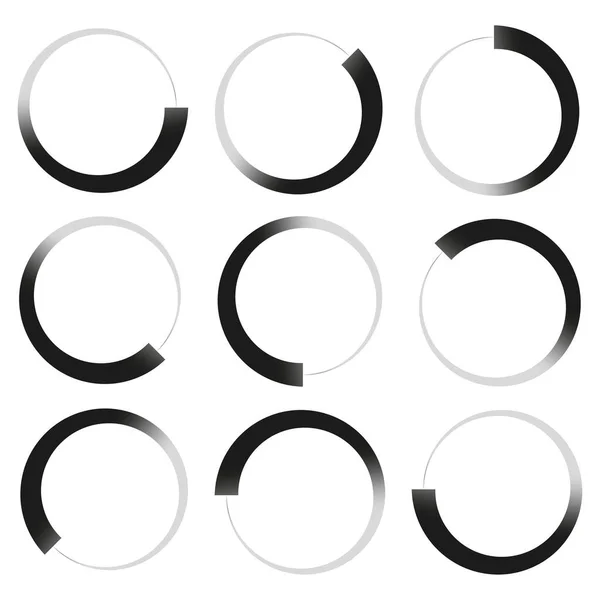 Chargeur Forme Tampon Progrès Étapes Indicateurs Phases Icône Chargement Circulaire — Image vectorielle