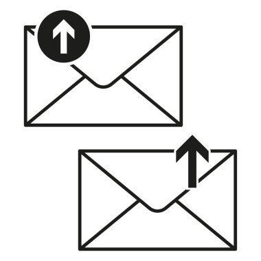 Giden mesaj simgesi. Vektör çizimi. EPS 10. Resim yükle.