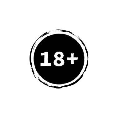 18 yaşın altında işaret simgesi. 18 sembolün altında. Vektör çizimi. EPS 10. Resim yükle.