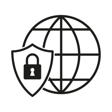 Siber güvenlik sembolü. Vektör çizimi. EPS 10. Resim yükle.