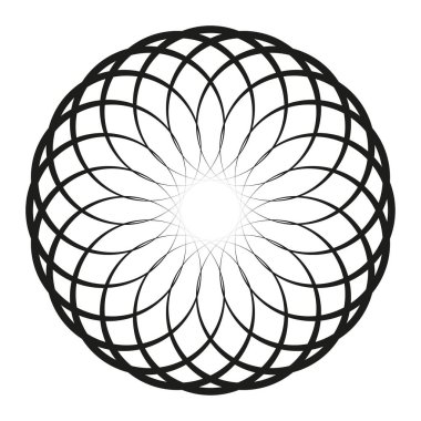 Dairesel geometrik motif, element. Eşmerkezli daireler soyut şekiller. Vektör çizimi. EPS 10. Resim yükle.