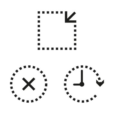 3 simge eylemi. Vektör çizimi. EPS 10. Resim yükle.