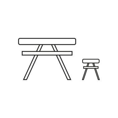 Piknik masası ikonu. Vektör çizimi. EPS 10. Resim yükle.