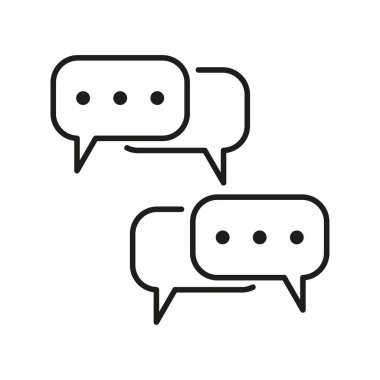 Sohbet ikonu. Konuşma balonu, özet konuşma ikonu. Konuşma logosu. Vektör çizimi. EPS 10. Resim yükle.