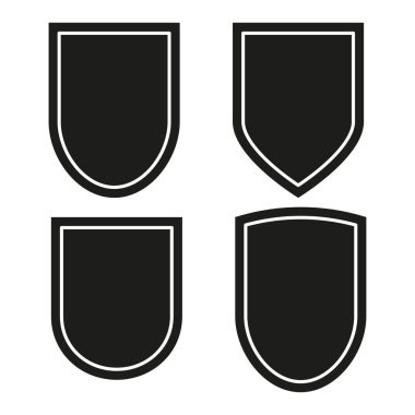 Web tasarımı için kalkan sembolü. Vektör çizimi. EPS 10. Resim yükle.