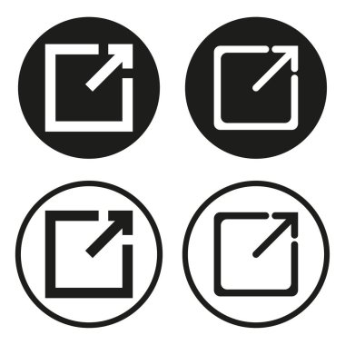 Dış bağlantı sembolü simgesi. Paylaşım simgeleri indirin. Bağlantı simgesi. Vektör çizimi. EPS 10. Resim yükle.