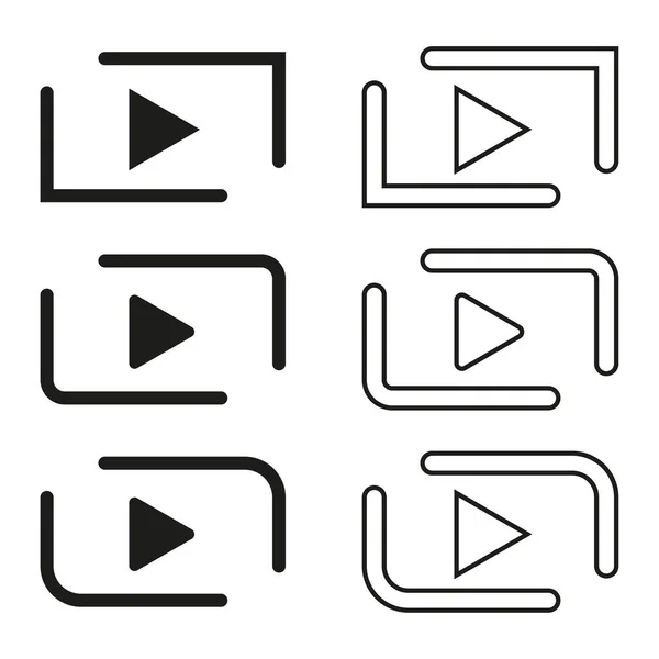 stock vector play video button icon set. Vector illustration. EPS 10. Stock image.